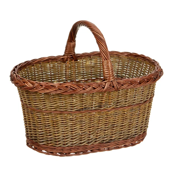 Wicker basket isolated — Stock Photo, Image