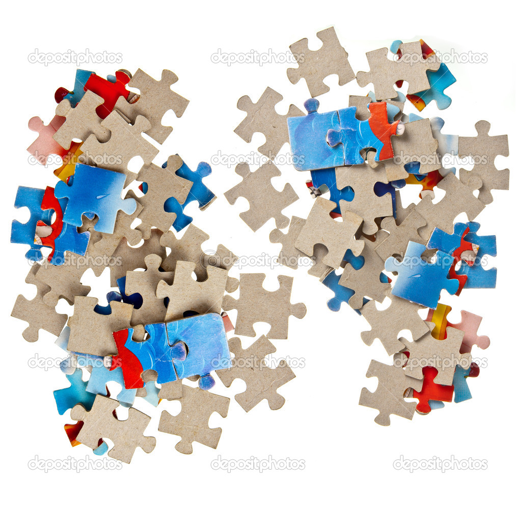 Paper jigsaw puzle isolated — Stock Photo © verdateo 24929981