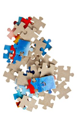 Kağıt jigsaw puzle izole