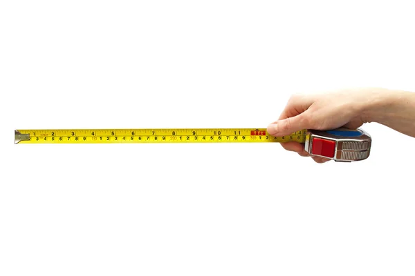 Hand with a measuring tape — Stockfoto