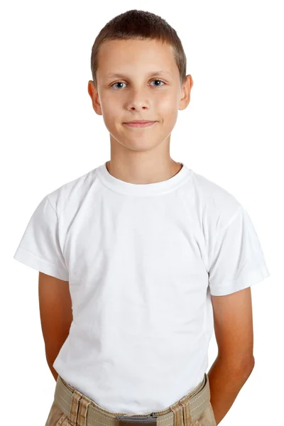 Boy in a wehite shirt — Stock Photo, Image