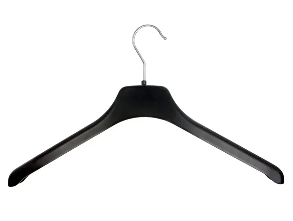 Black plastic hanger on a white background — Stock Photo, Image