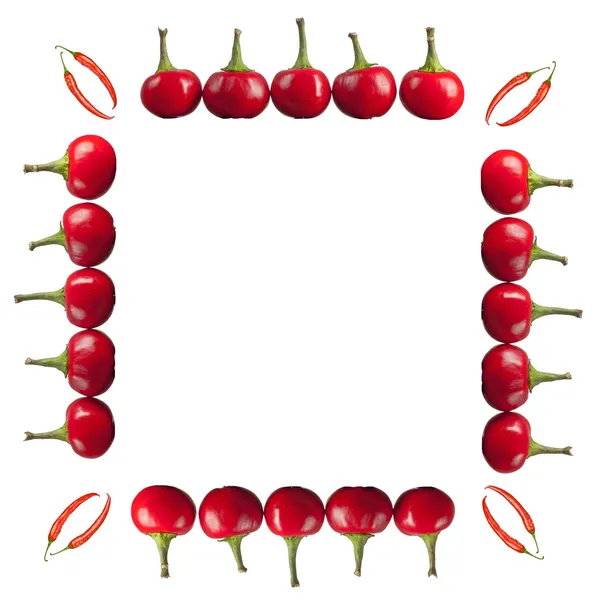 Frame from round hot chilly peppers — Stock Photo, Image