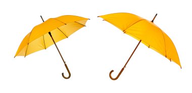 Two opened yellow umbrellas clipart