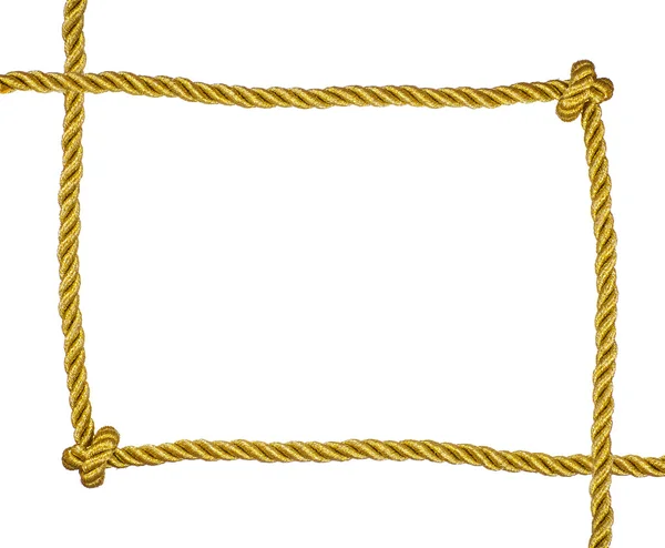 分離された黄金のロープのフレーム — ストック写真