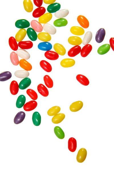 Color jelly beans over white — Stock Photo, Image