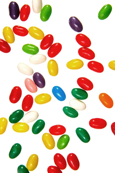 Color jelly beans over white — Stock Photo, Image