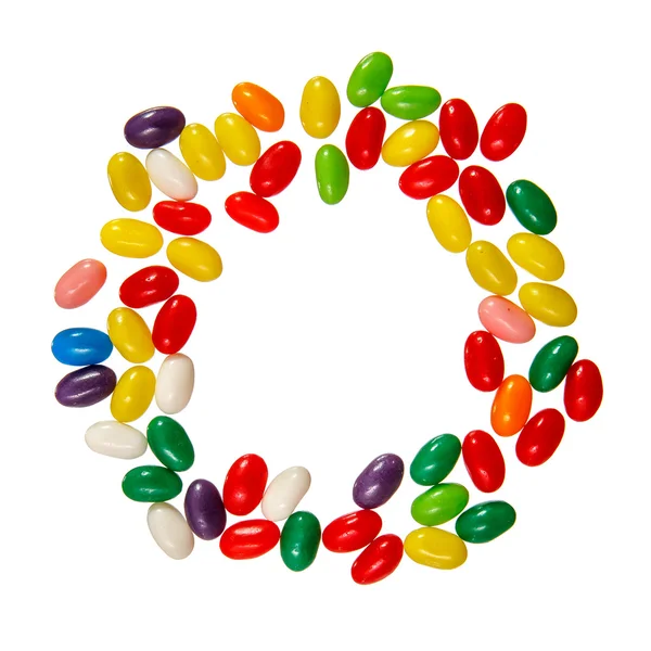 Color jelly beans over white — Stock Photo, Image