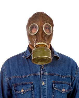 Gaz maskeli adam.