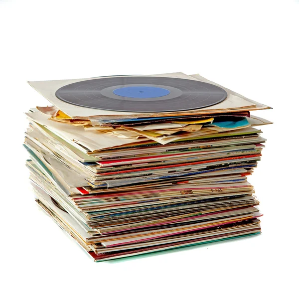 Montón de discos de vinilo — Foto de Stock