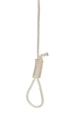 Hanging noose on a white rope clipart