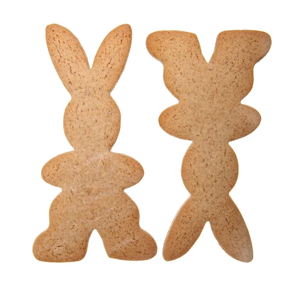 Gingerbread  bunnys isolated — Stock Photo, Image