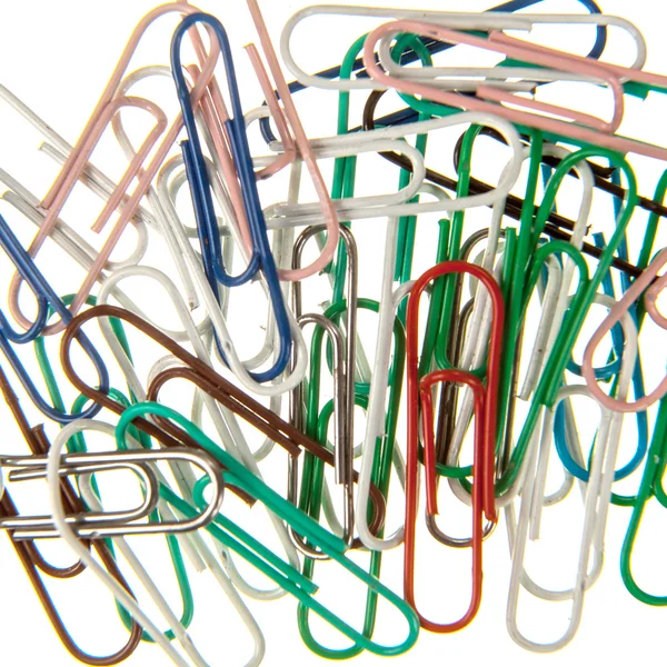 Background of color paperclips — Stock Photo, Image