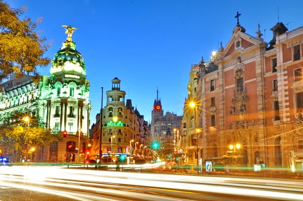 Gran Via street in Madrid — Stock Photo, Image