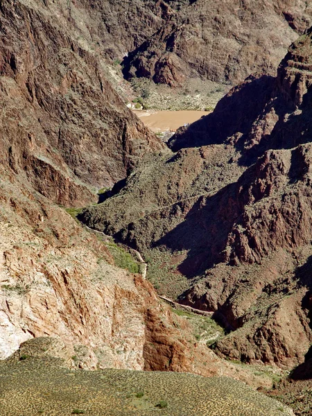 Bright Angel trail to River Colorado, Grand Canyon — Stock Photo, Image