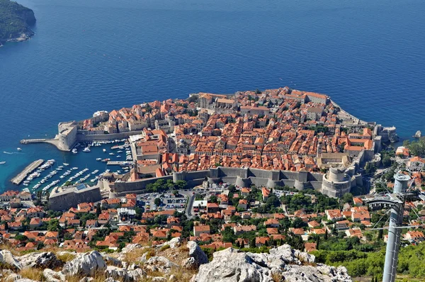 Staden dubrovnik i Kroatien från ovan — Stockfoto