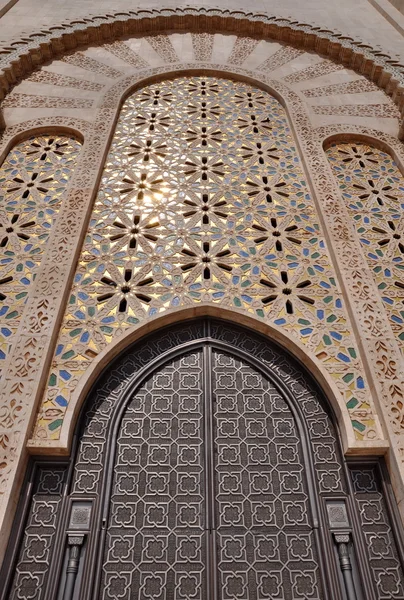 Gates of the The Hassan II Mosque, located in Casablanca is the — Stock Photo, Image