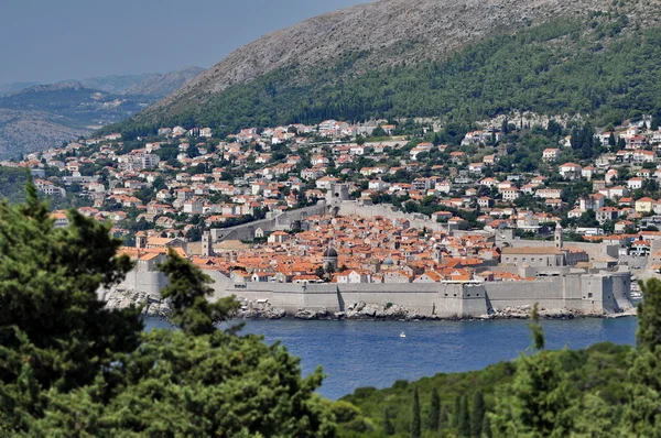 Kota Dubrovnik dari Pulau Lokrum — Stok Foto