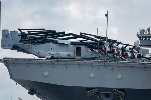 Suecia Estocolmo Junio 2022 Uss Aircraft Carrier Bahía Ciudad Estocolmo —  Fotos de Stock