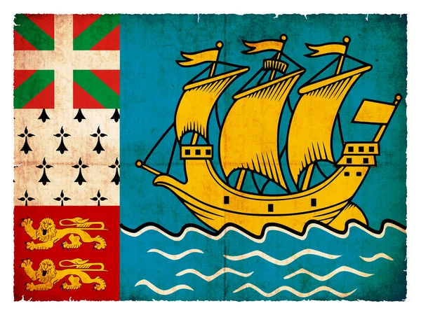 Grunge vlag van Saint-Pierre en Miquelon (Canadese grondgebied) — Stockfoto