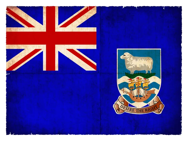 Grunge flag of the Falkland Islands (British Overseas Territory — Stock Photo, Image