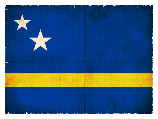 Grunge vlag van Curaçao (Nederland) — Stockfoto