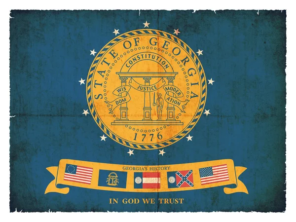 Grunge flag of Georgia (USA) — Stock Photo, Image