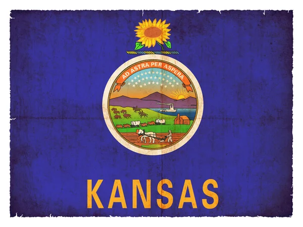 Grunge vlajka Kansas (Usa) — Stock fotografie