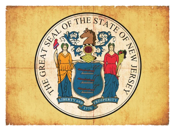 Grunge vlag van New Jersey (Verenigde Staten) — Stockfoto