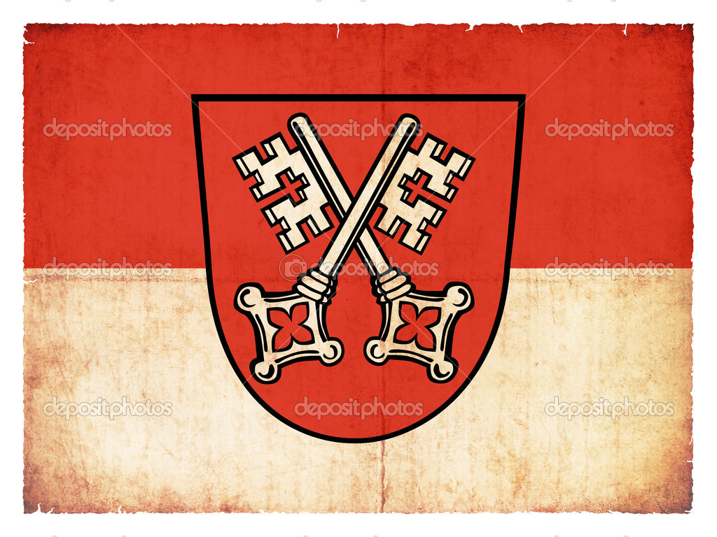 Grunge flag of Regensburg (Bavaria, Germany)