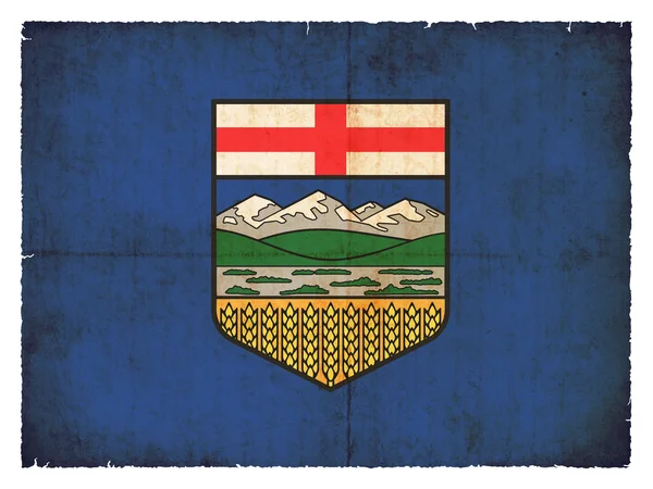 Grunge vlag van Alberta (Canadese provincie) — Stockfoto