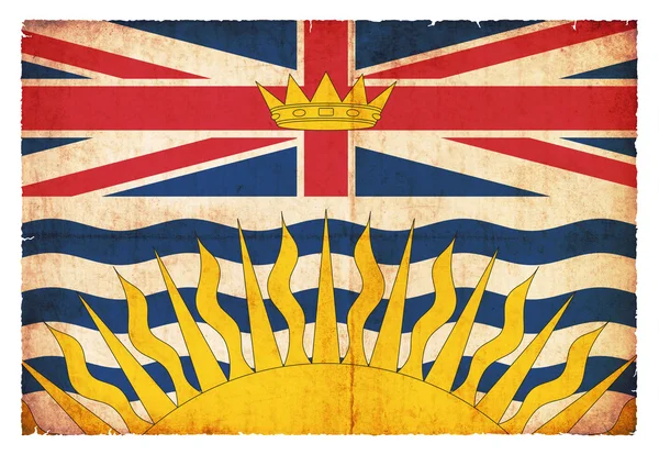 Гранж-флаг Британской Колумбии (провинция Канада) ) — стоковое фото