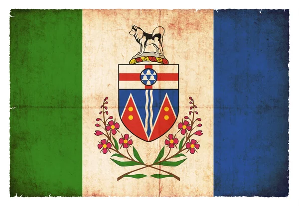 Гранж-флаг Юкона (провинция Канада) ) — стоковое фото