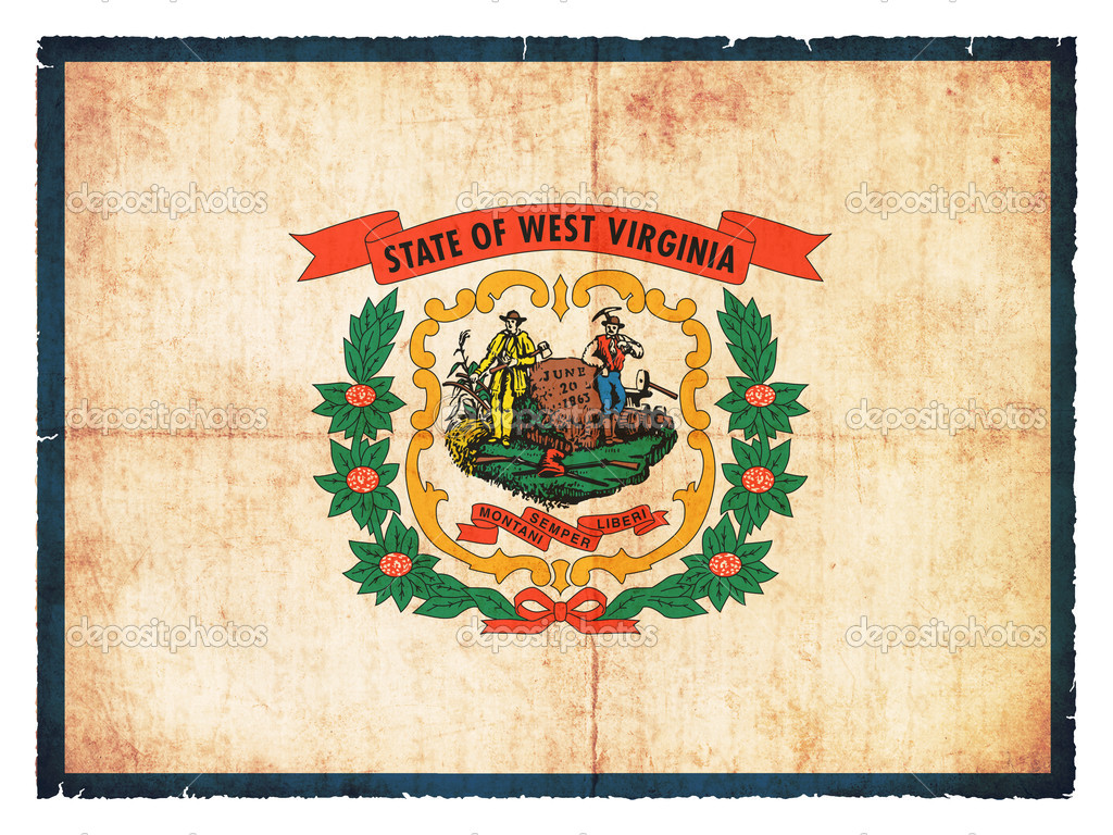 Grunge flag of West Virginia (USA)