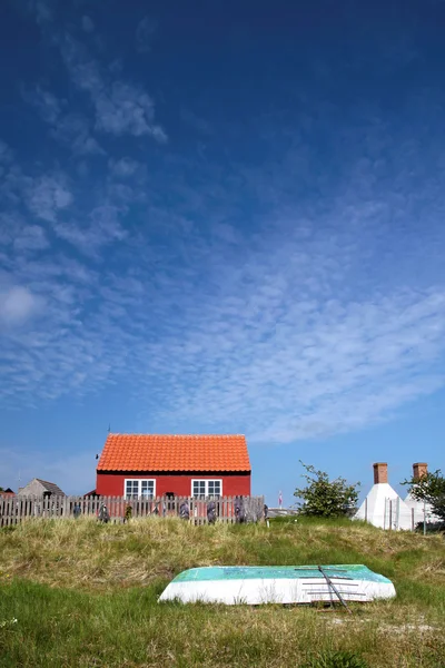 Red holiday cottage on Bornholm, Denmark — Stock Photo, Image