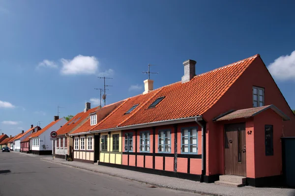 Kleurrijke vakwerkhuizen in nexo — Stockfoto