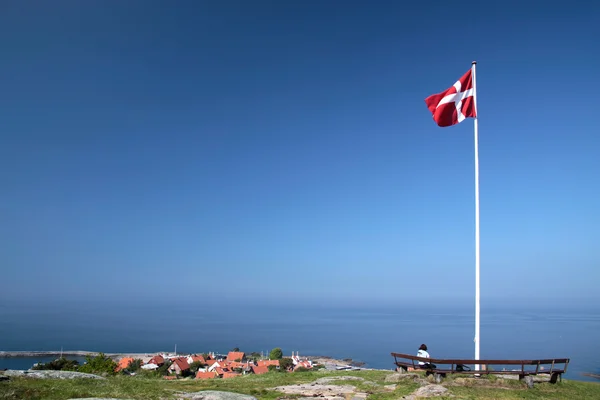 Πλεονεκτικό σημείο πάνω από το gudhjem στο bornholm — Φωτογραφία Αρχείου