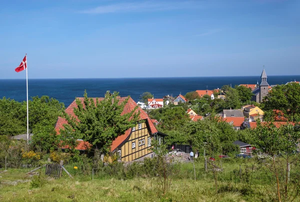 Aussichtspunkt über gudhjem auf bornholm — Stockfoto