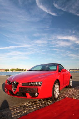 Red Alfa Romeo sports car