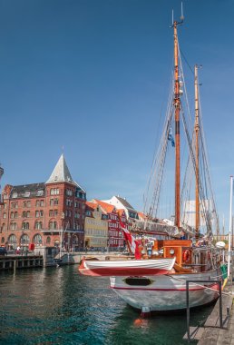 eski yelkenli gemiler ve nyhavn Kopenhag evler
