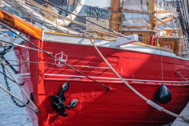 Kopenhag gemi yelken eski, bir kırmızı yay