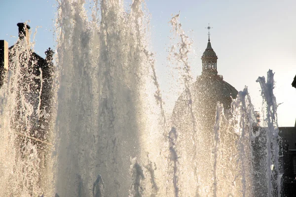 Fountains in front of Amalienborg Palace — Stock Photo, Image