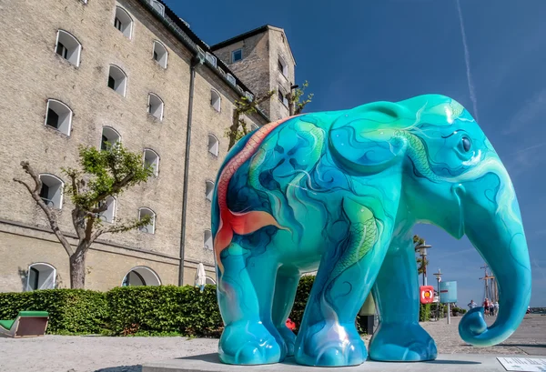 Éléphant coloré à Copenhague — Photo