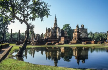 Budist tapınağı harabe ayutthaya geçmiş parc