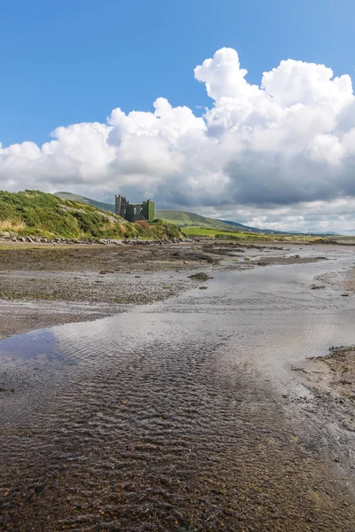 Ballycarbery Castle with tidal creek — Stock Photo, Image