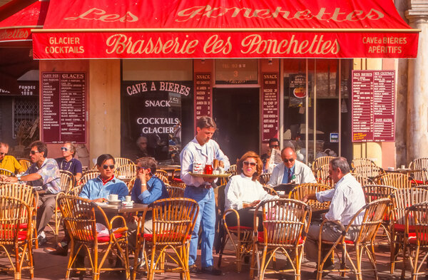 Street cafe at the Cours Saleya in Nice