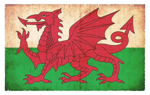 Grunge vlag van wales — Stockfoto