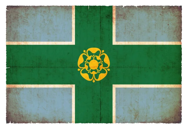 Grunge flag of Derbyshire (Great Britain) — Stock Photo, Image