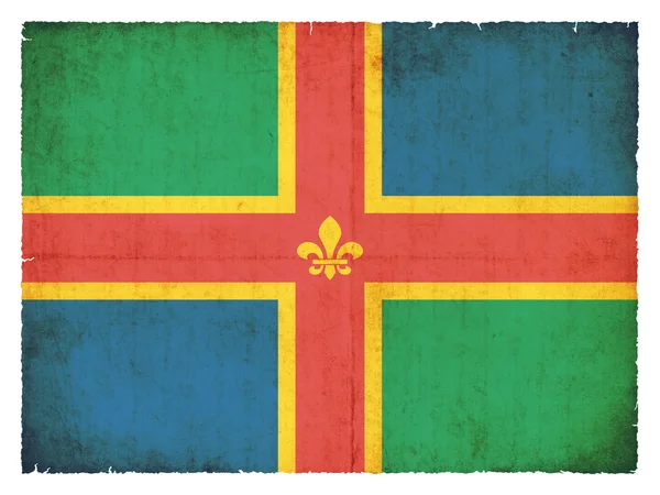 Grunge flag of Lincolnshire (Great Britain) — Stock Photo, Image