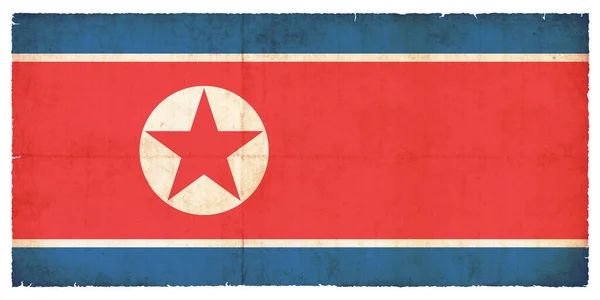 Nationale Vlag Van Noord Korea Die Zijn Gemaakt Grunge Stijl — Stockfoto